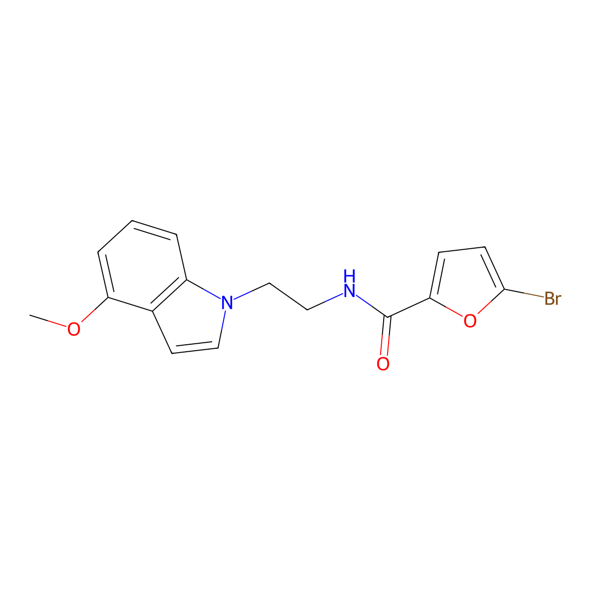 5-bromo-N-[2-(4-methoxy-1H-indol-1-yl)ethyl]-2-furamide molecular structure, CAS 1351698-82-2