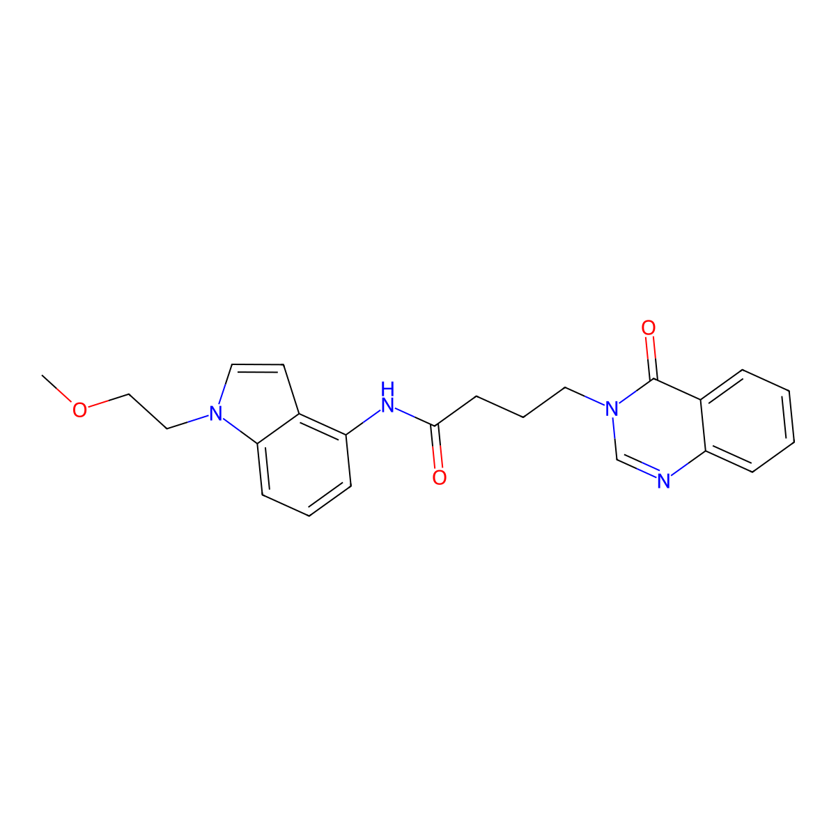 N-[1-(2-methoxyethyl)-1H-indol-4-yl]-4-[4-oxo-3(4H)-quinazolinyl]butanamide molecular structure, CAS 1351698-85-5