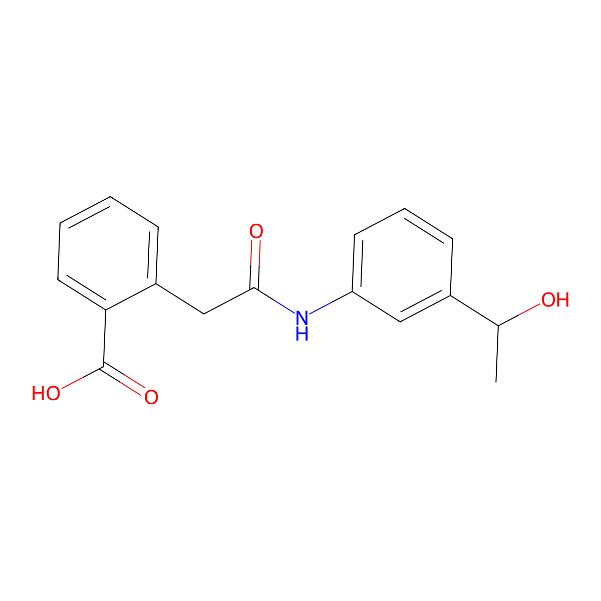 2-(2-((3-(1-Hydroxyethyl)phenyl)amino)-2-oxoethyl)benzoic acid molecular structure, CAS 1351698-87-7