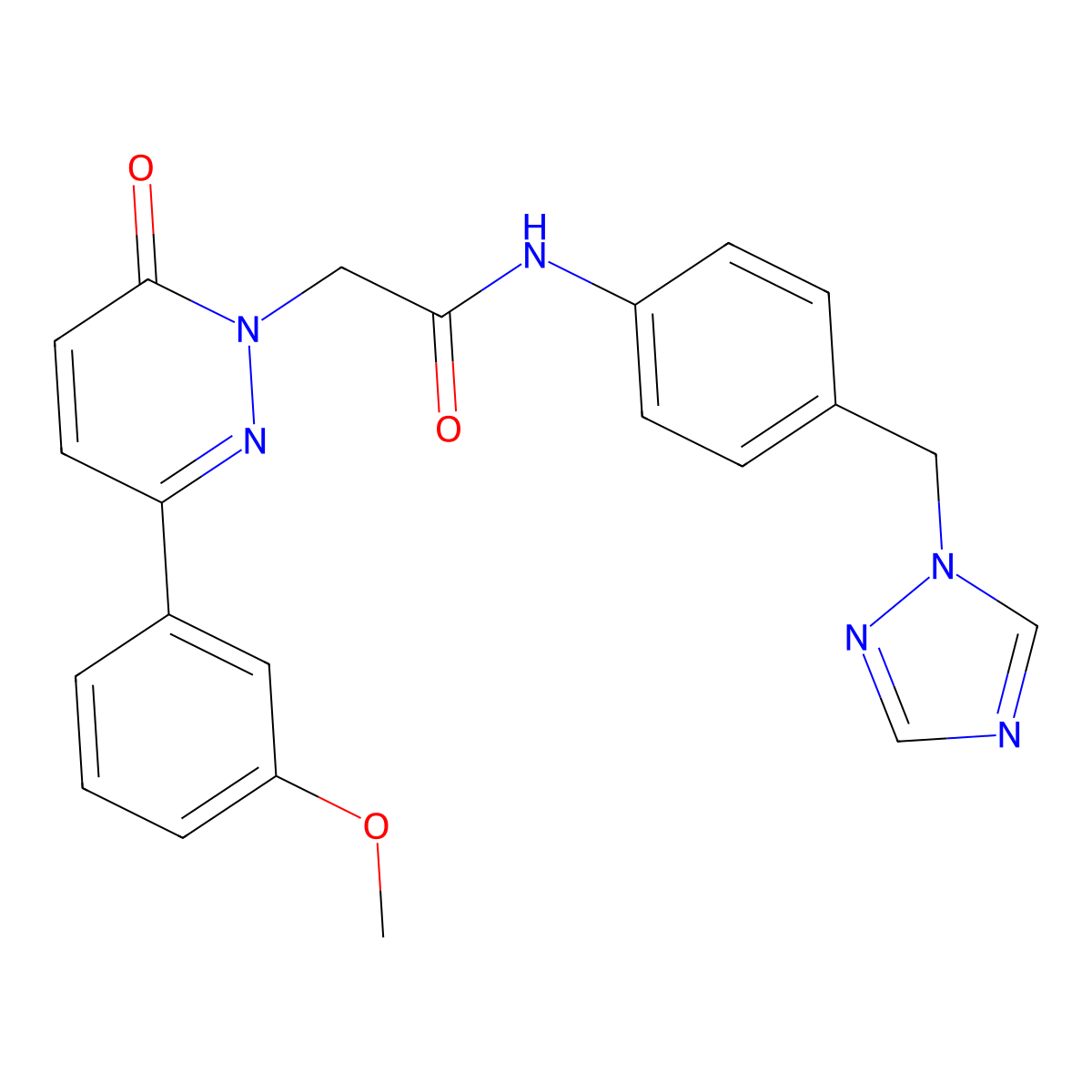 2-[3-(3-methoxyphenyl)-6-oxopyridazin-1(6H)-yl]-N-[4-(1H-1,2,4-triazol-1-ylmethyl)phenyl]acetamide molecular structure, CAS 1351698-93-5