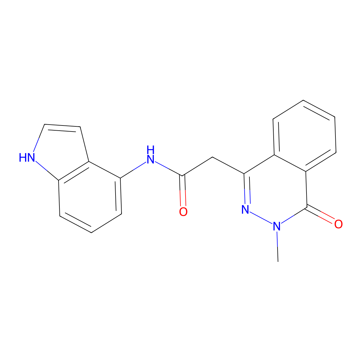 N-(1H-indol-4-yl)-2-(3-methyl-4-oxo-3,4-dihydrophthalazin-1-yl)acetamide molecular structure, CAS 1351698-94-6