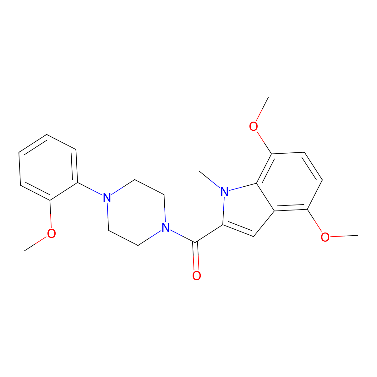 (4,7-dimethoxy-1-methyl-1H-indol-2-yl)[4-(2-methoxyphenyl)piperazin-1-yl]methanone molecular structure, CAS 1351699-06-3