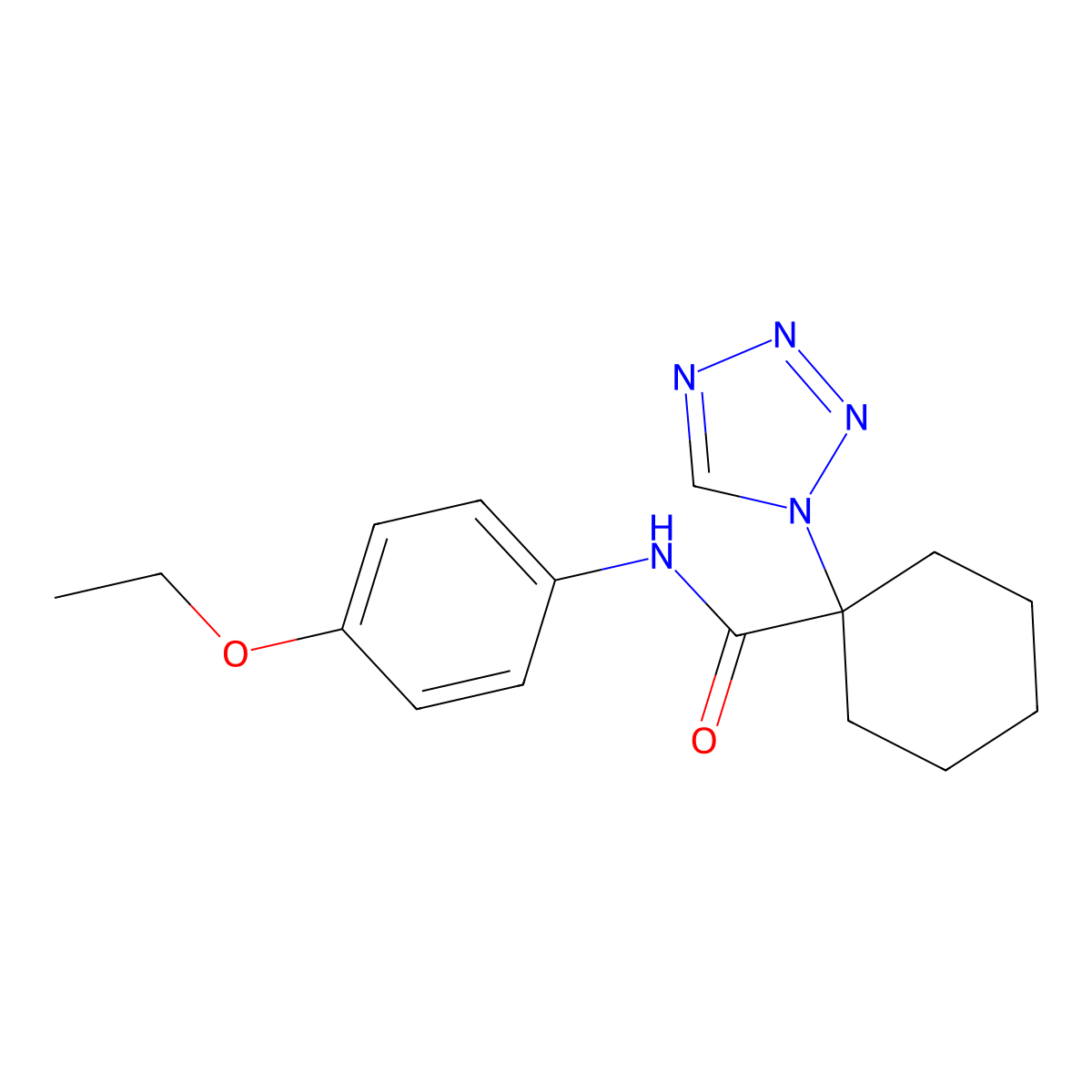 N-(4-ethoxyphenyl)-1-(1H-tetrazol-1-yl)cyclohexanecarboxamide molecular structure, CAS 1351699-13-2