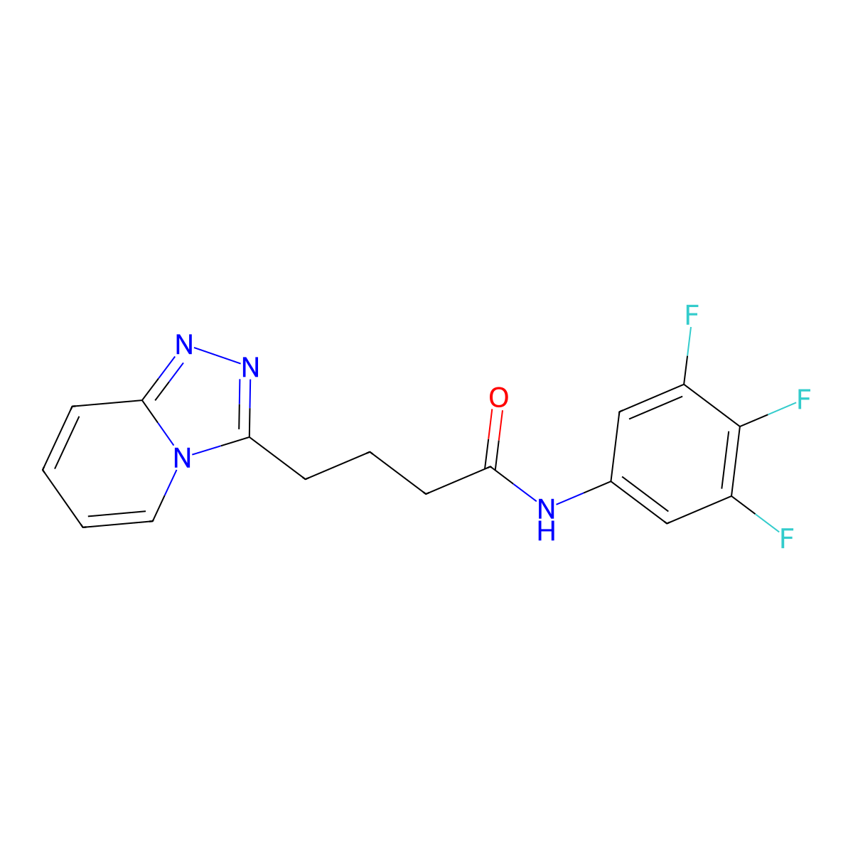 4-([1,2,4]triazolo[4,3-a]pyridin-3-yl)-N-(3,4,5-trifluorophenyl)butanamide molecular structure, CAS 1351699-17-6