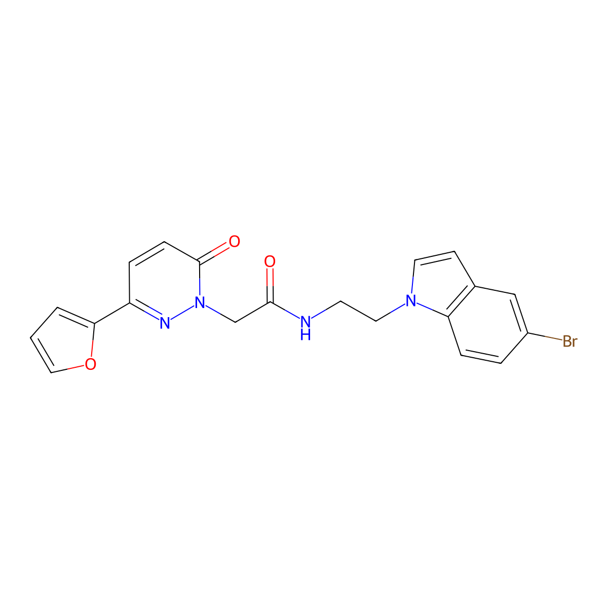 N-[2-(5-bromo-1H-indol-1-yl)ethyl]-2-[3-(2-furyl)-6-oxo-1(6H)-pyridazinyl]acetamide molecular structure, CAS 1351699-39-2