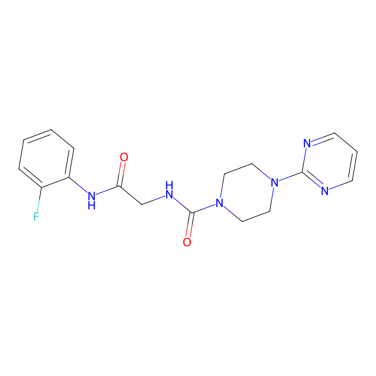 N-{2-[(2-fluorophenyl)amino]-2-oxoethyl}-4-(pyrimidin-2-yl)piperazine-1-carboxamide molecular structure, CAS 1351699-53-0