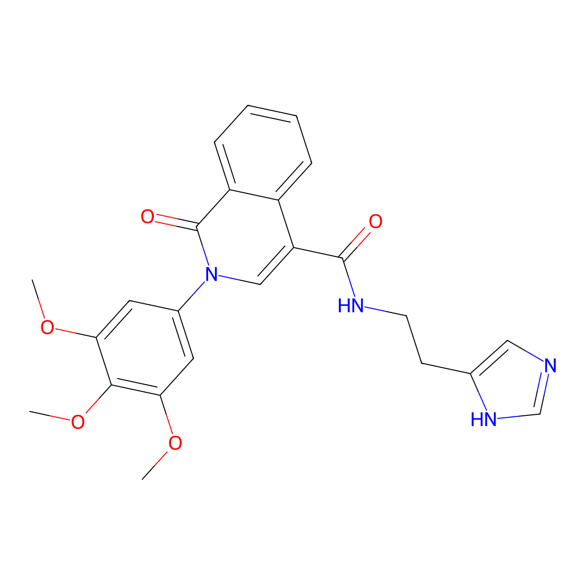 N-[2-(1H-imidazol-4-yl)ethyl]-1-oxo-2-(3,4,5-trimethoxyphenyl)-1,2-dihydroisoquinoline-4-carboxamide molecular structure, CAS 1351699-72-3