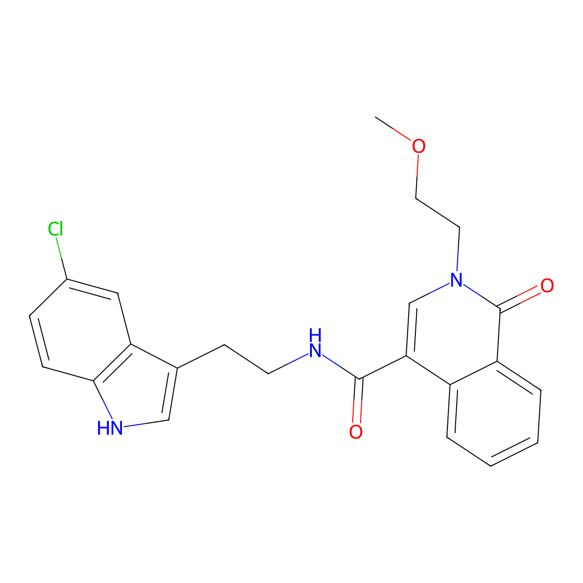 N-[2-(5-chloro-1H-indol-3-yl)ethyl]-2-(2-methoxyethyl)-1-oxo-1,2-dihydroisoquinoline-4-carboxamide molecular structure, CAS 1351699-80-3