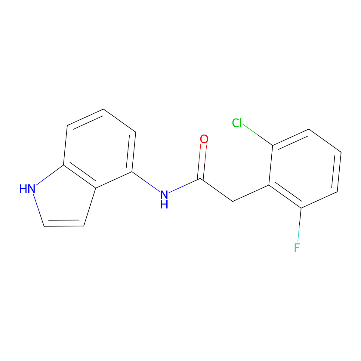 2-(2-chloro-6-fluorophenyl)-N-(1H-indol-4-yl)acetamide molecular structure, CAS 1351699-81-4