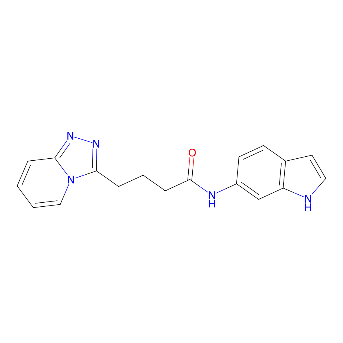 4-([1,2,4]triazolo[4,3-a]pyridin-3-yl)-N-(1H-indol-6-yl)butanamide molecular structure, CAS 1351699-89-2