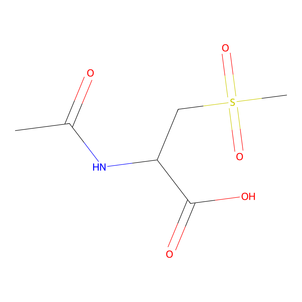 2-Acetamido-3-methanesulfonylpropanoic acid molecular structure, CAS 13517-93-6