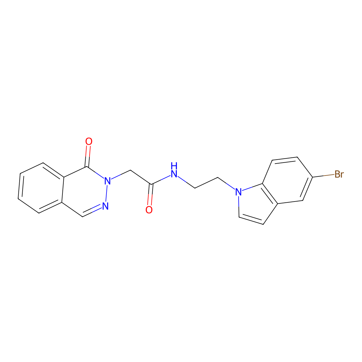 N-[2-(5-bromo-1H-indol-1-yl)ethyl]-2-[1-oxo-2(1H)-phthalazinyl]acetamide molecular structure, CAS 1351700-09-8