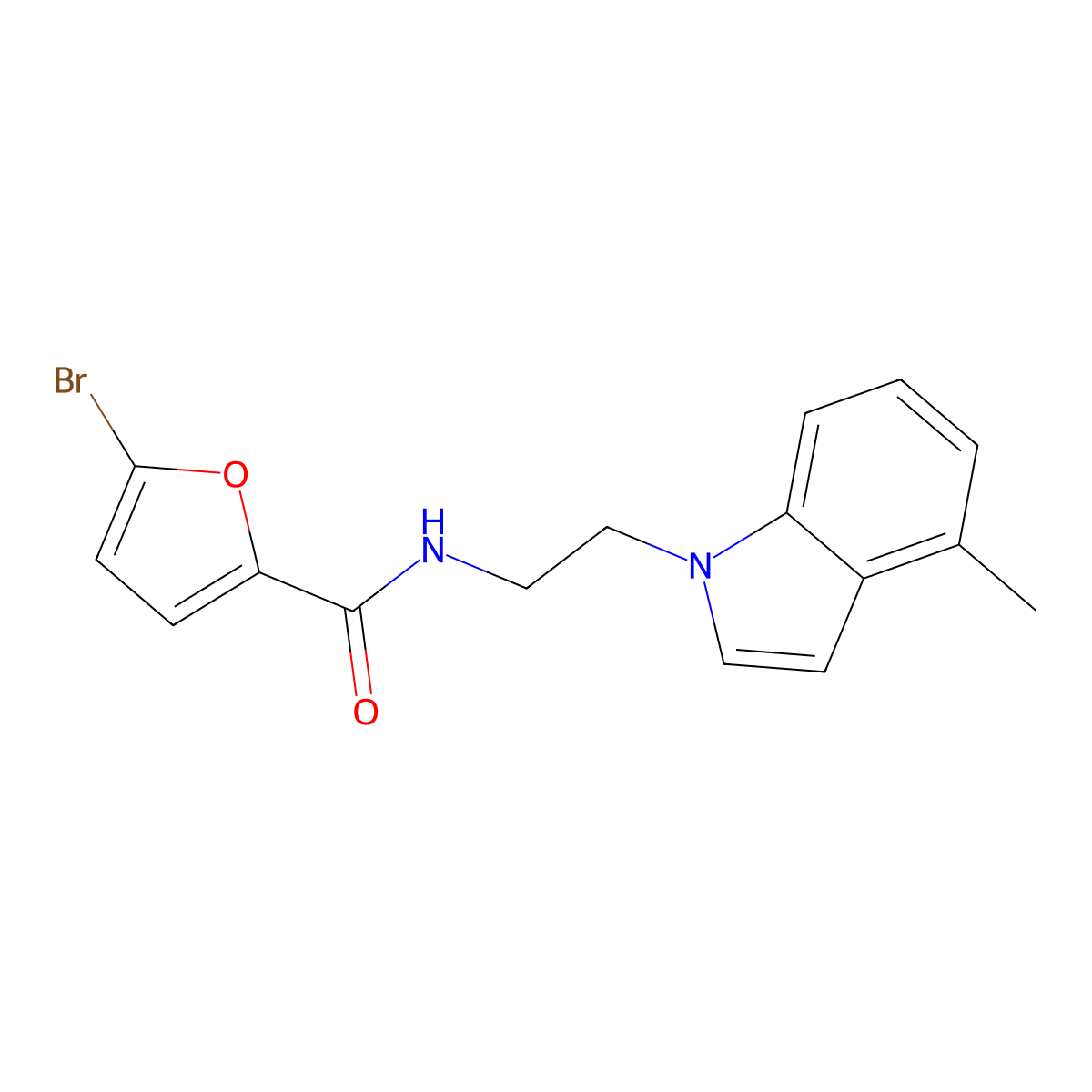 5-bromo-N-[2-(4-methyl-1H-indol-1-yl)ethyl]-2-furamide molecular structure, CAS 1351700-17-8