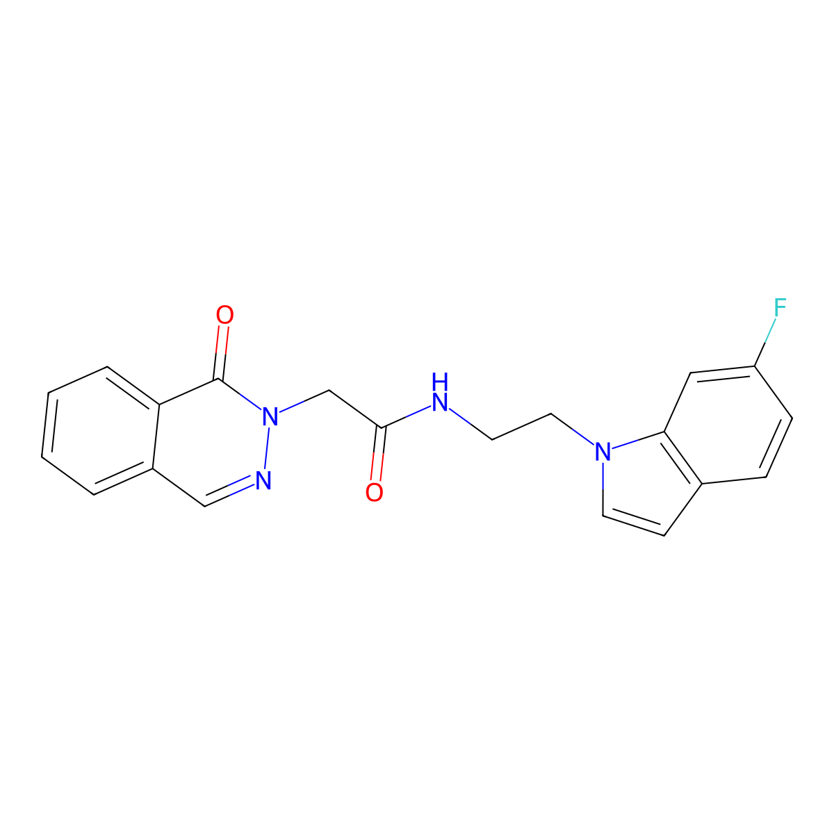 N-[2-(6-fluoro-1H-indol-1-yl)ethyl]-2-[1-oxo-2(1H)-phthalazinyl]acetamide molecular structure, CAS 1351700-20-3