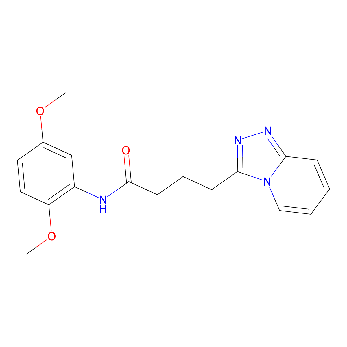 4-([1,2,4]triazolo[4,3-a]pyridin-3-yl)-N-(2,5-dimethoxyphenyl)butanamide molecular structure, CAS 1351700-22-5