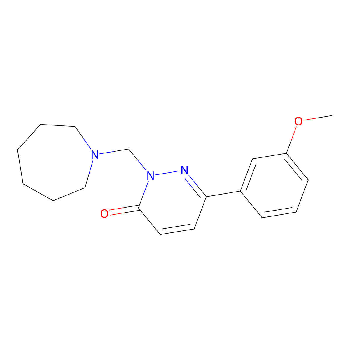 2-(azepan-1-ylmethyl)-6-(3-methoxyphenyl)pyridazin-3(2H)-one molecular structure, CAS 1351700-23-6