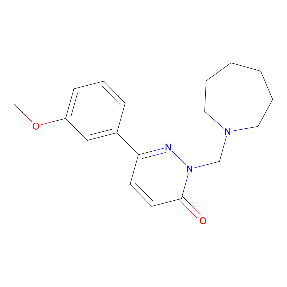 2-(azepan-1-ylmethyl)-6-(3-methoxyphenyl)pyridazin-3(2H)-one molecular structure, CAS 1351700-23-6