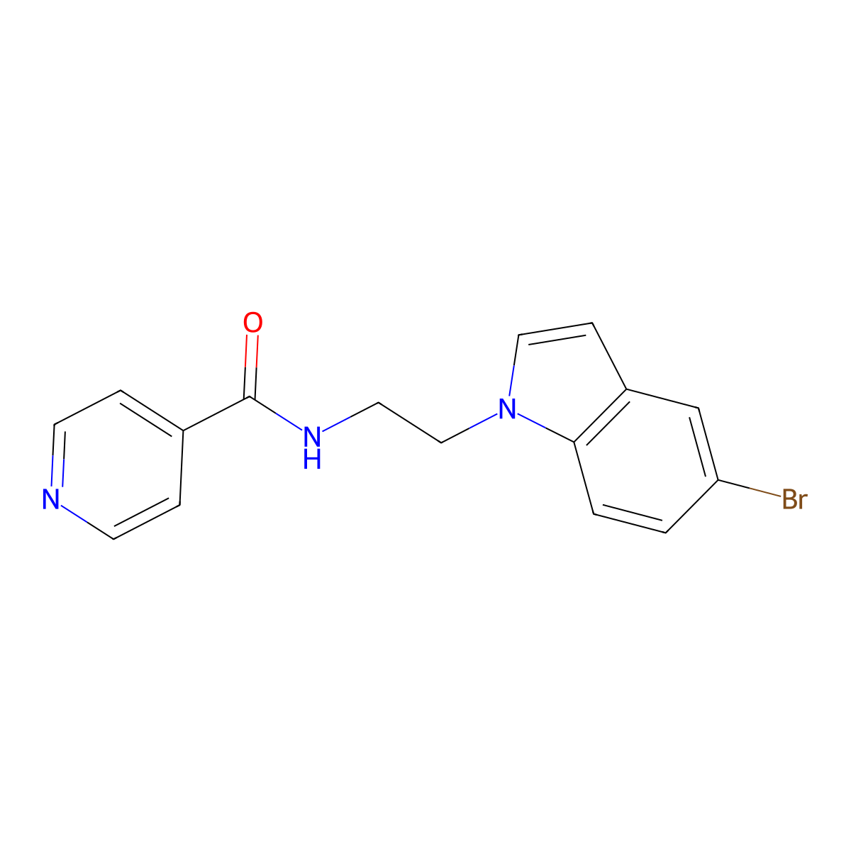 N-[2-(5-bromo-1H-indol-1-yl)ethyl]isonicotinamide molecular structure, CAS 1351700-36-1