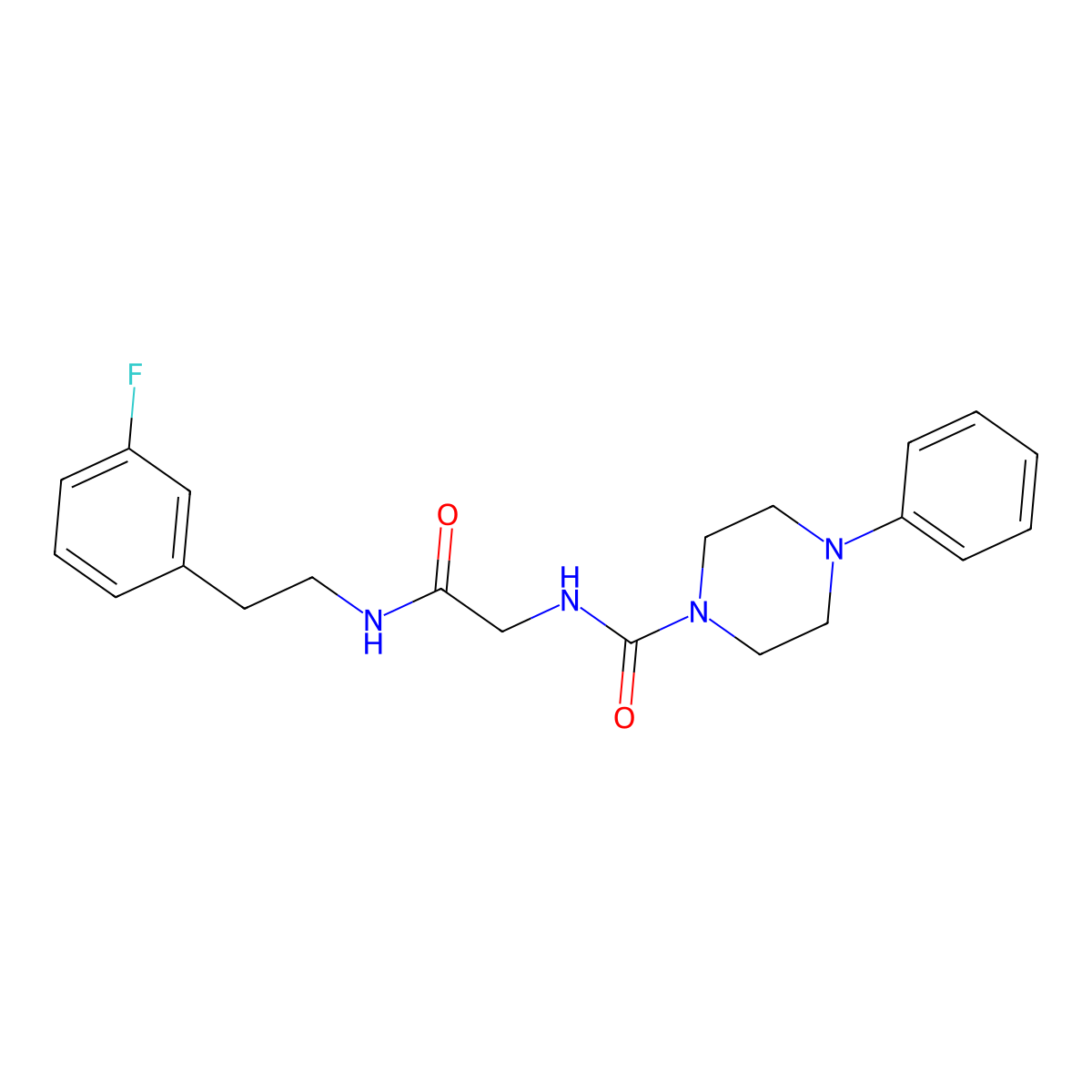 N-(2-{[2-(3-fluorophenyl)ethyl]amino}-2-oxoethyl)-4-phenylpiperazine-1-carboxamide molecular structure, CAS 1351700-40-7