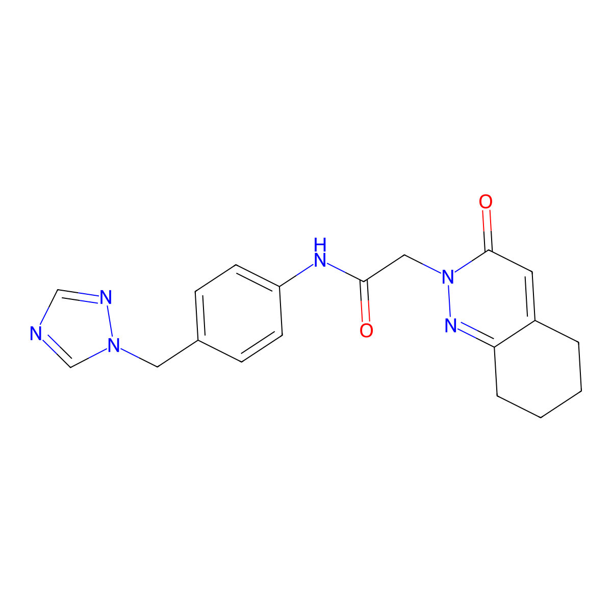 2-(3-oxo-5,6,7,8-tetrahydrocinnolin-2(3H)-yl)-N-[4-(1H-1,2,4-triazol-1-ylmethyl)phenyl]acetamide molecular structure, CAS 1351700-41-8