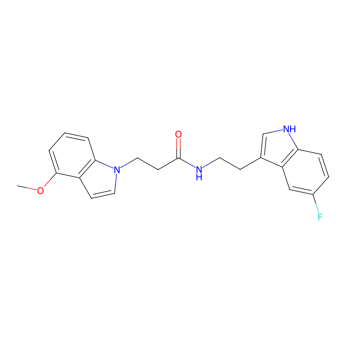 N-[2-(5-fluoro-1H-indol-3-yl)ethyl]-3-(4-methoxy-1H-indol-1-yl)propanamide molecular structure, CAS 1351700-42-9