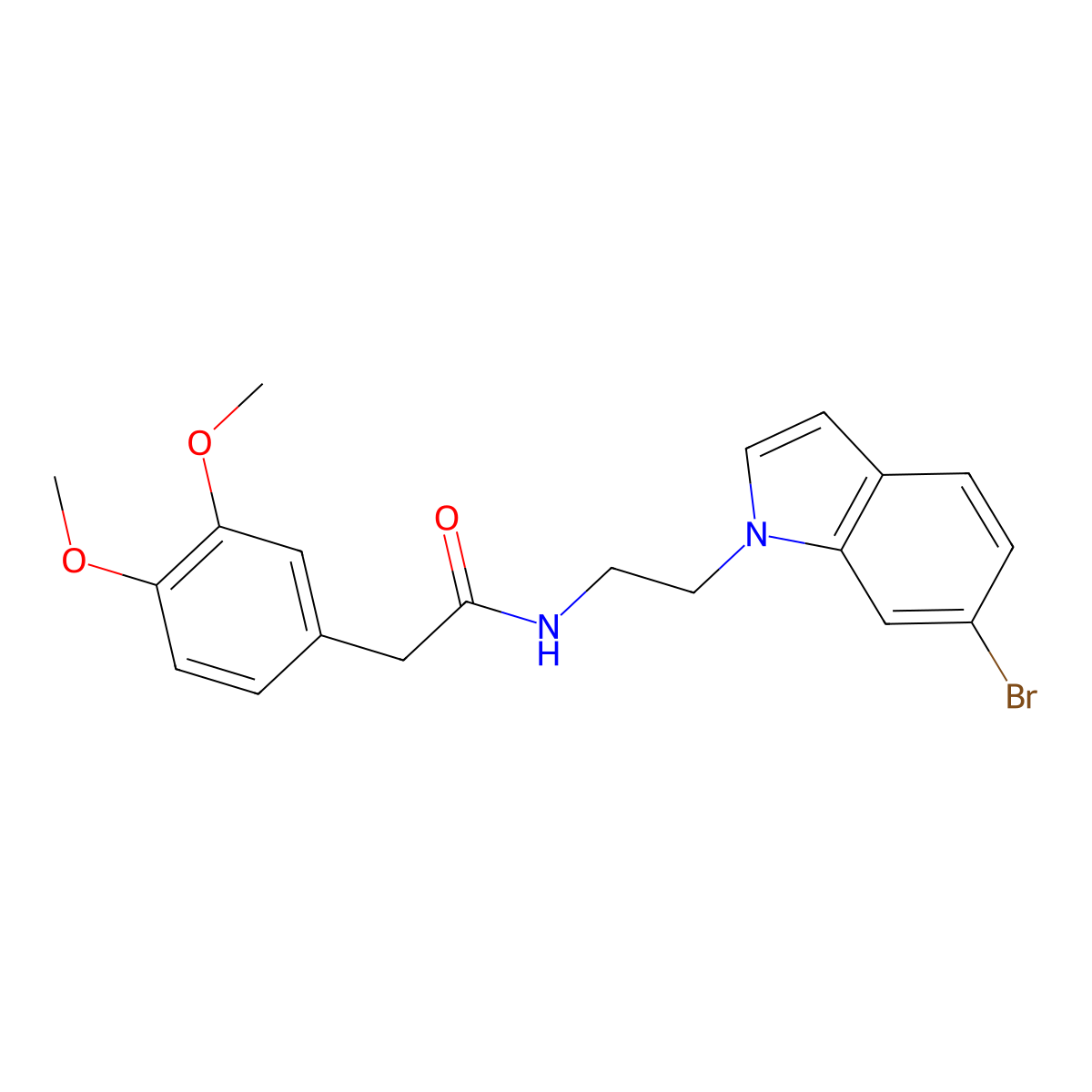 N-[2-(6-bromo-1H-indol-1-yl)ethyl]-2-(3,4-dimethoxyphenyl)acetamide molecular structure, CAS 1351700-50-9
