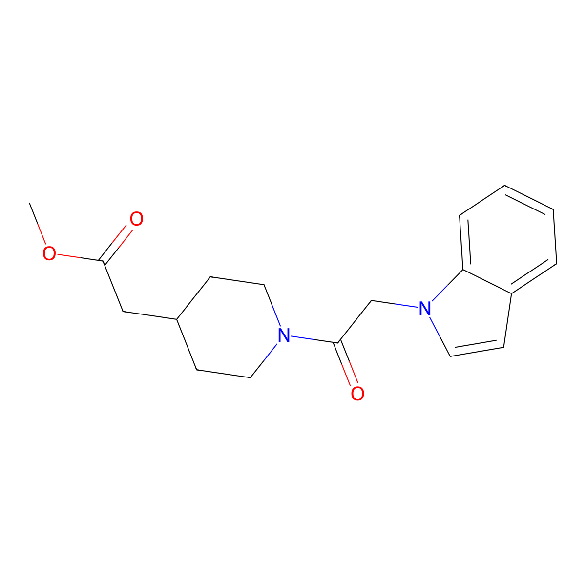 methyl [1-(1H-indol-1-ylacetyl)piperidin-4-yl]acetate molecular structure, CAS 1351700-60-1