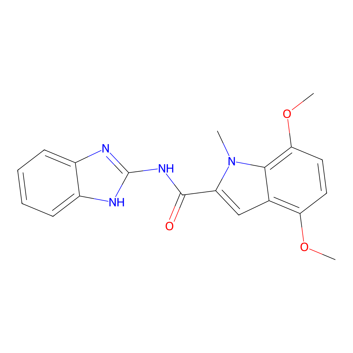N-(1H-benzimidazol-2-yl)-4,7-dimethoxy-1-methyl-1H-indole-2-carboxamide molecular structure, CAS 1351700-61-2