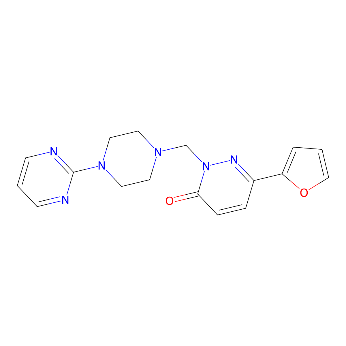 6-(furan-2-yl)-2-{[4-(pyrimidin-2-yl)piperazin-1-yl]methyl}pyridazin-3(2H)-one molecular structure, CAS 1351700-73-6