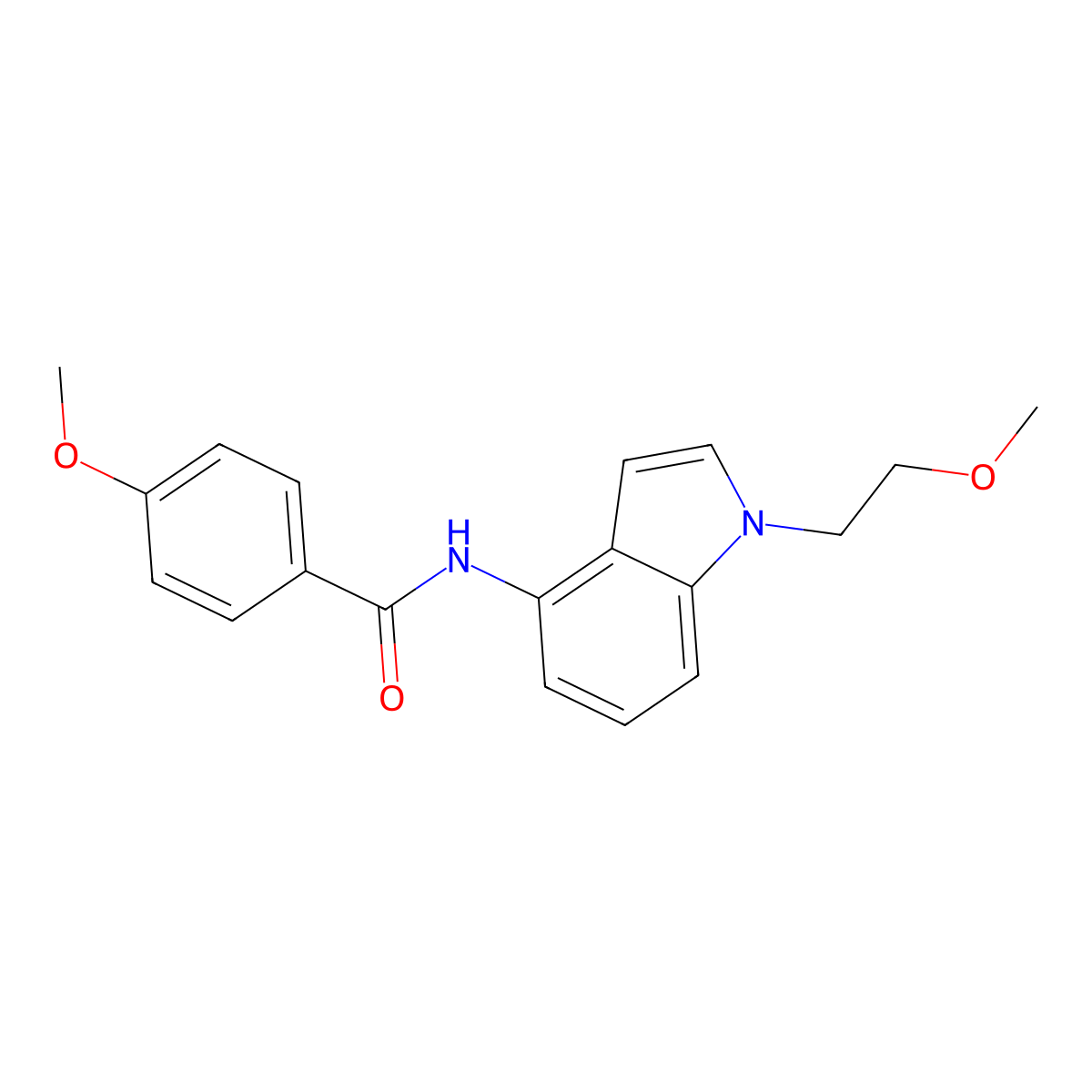 4-methoxy-N-[1-(2-methoxyethyl)-1H-indol-4-yl]benzamide molecular structure, CAS 1351700-76-9
