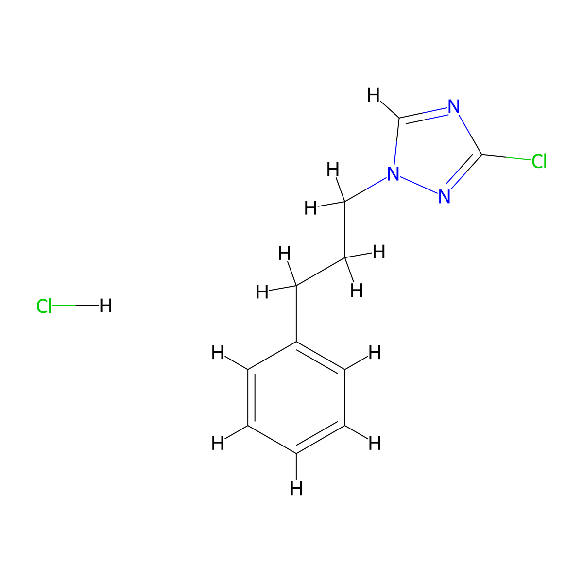 3-chloro-1-(3-phenylpropyl)-1H-1,2,4-triazole hydrochloride molecular structure, CAS 1351700-77-0