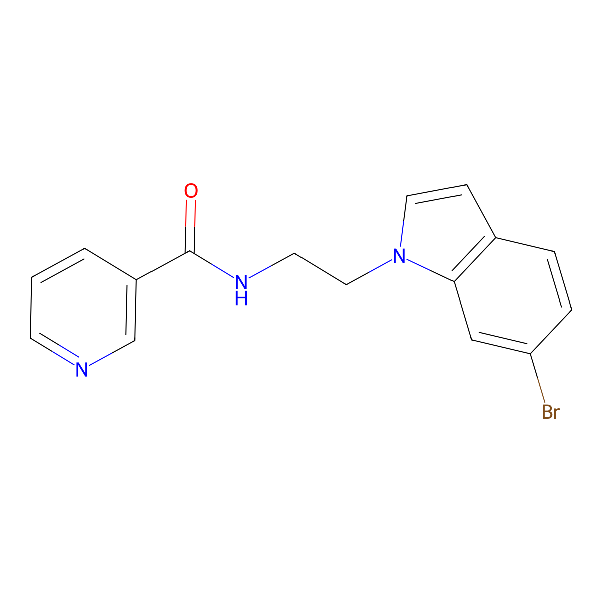 N-[2-(6-bromo-1H-indol-1-yl)ethyl]nicotinamide molecular structure, CAS 1351700-88-3