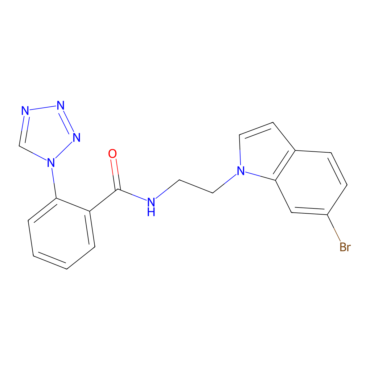 N-[2-(6-bromo-1H-indol-1-yl)ethyl]-2-(1H-1,2,3,4-tetraazol-1-yl)benzamide molecular structure, CAS 1351701-10-4