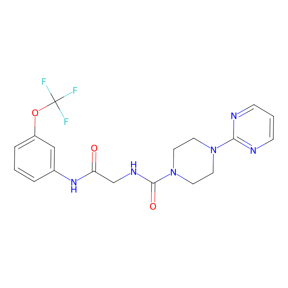 N-(2-oxo-2-{[3-(trifluoromethoxy)phenyl]amino}ethyl)-4-(pyrimidin-2-yl)piperazine-1-carboxamide molecular structure, CAS 1351701-19-3