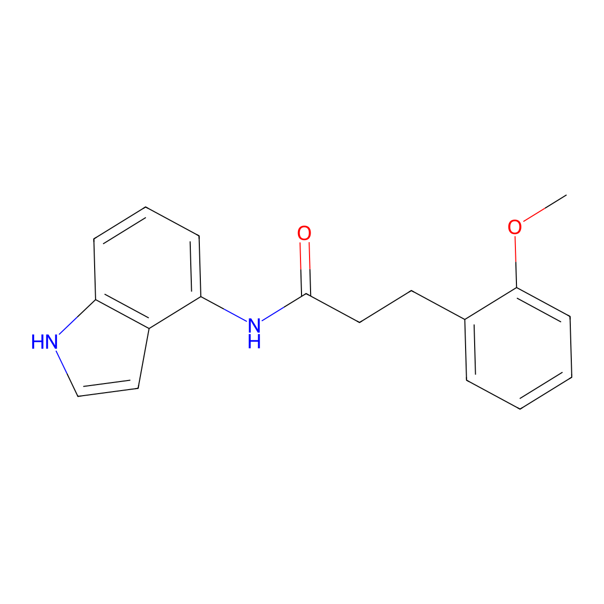 N-(1H-indol-4-yl)-3-(2-methoxyphenyl)propanamide molecular structure, CAS 1351701-29-5