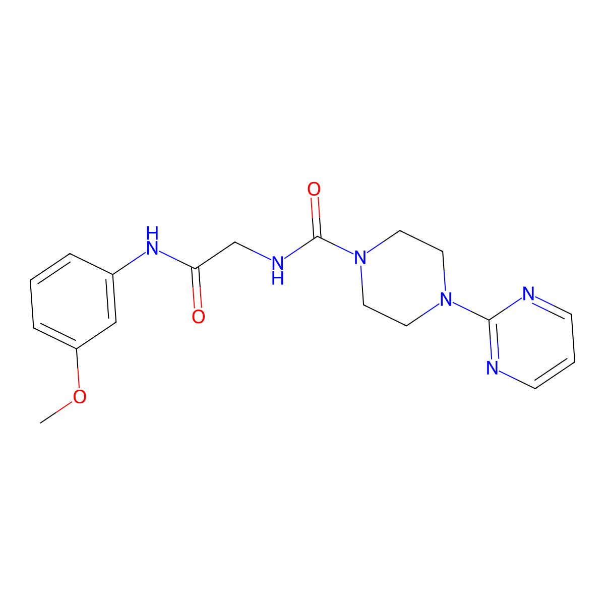 N-{2-[(3-methoxyphenyl)amino]-2-oxoethyl}-4-(pyrimidin-2-yl)piperazine-1-carboxamide molecular structure, CAS 1351701-63-7