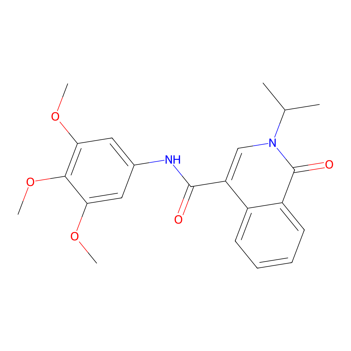 1-oxo-2-(propan-2-yl)-N-(3,4,5-trimethoxyphenyl)-1,2-dihydroisoquinoline-4-carboxamide molecular structure, CAS 1351701-87-5