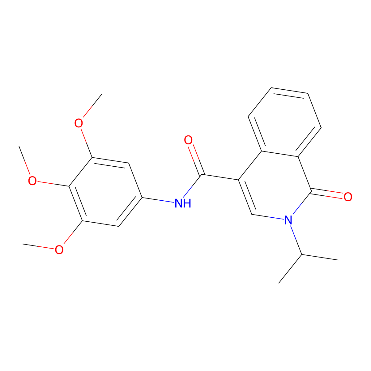 1-oxo-2-(propan-2-yl)-N-(3,4,5-trimethoxyphenyl)-1,2-dihydroisoquinoline-4-carboxamide molecular structure, CAS 1351701-87-5