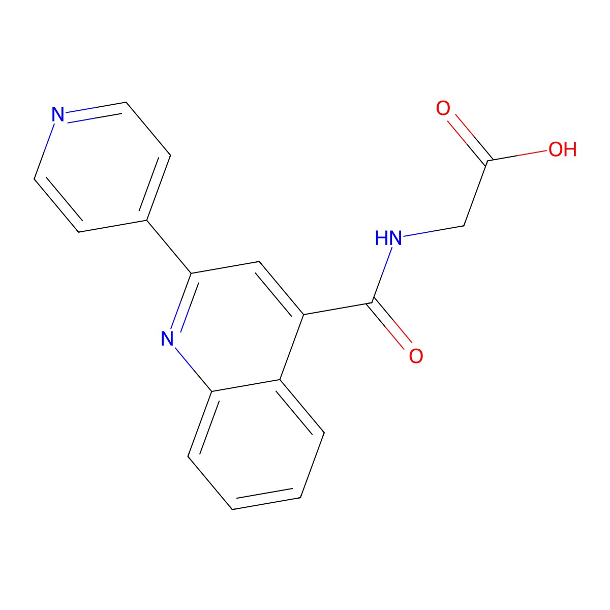 N-{[2-(pyridin-4-yl)quinolin-4-yl]carbonyl}glycine molecular structure, CAS 1351701-89-7