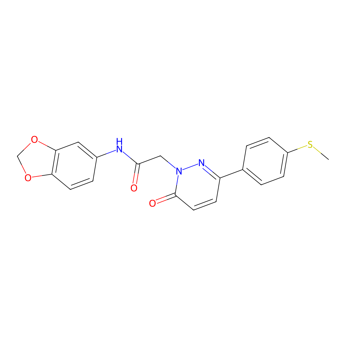 N-(1,3-benzodioxol-5-yl)-2-{3-[4-(methylsulfanyl)phenyl]-6-oxopyridazin-1(6H)-yl}acetamide molecular structure, CAS 1351701-91-1
