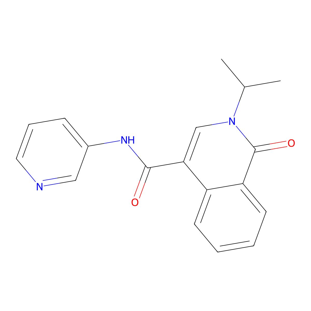 1-oxo-2-(propan-2-yl)-N-(pyridin-3-yl)-1,2-dihydroisoquinoline-4-carboxamide molecular structure, CAS 1351702-03-8