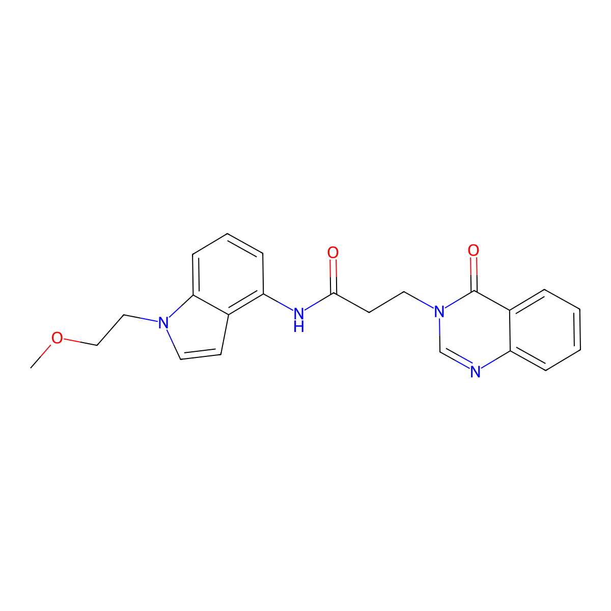 N-[1-(2-methoxyethyl)-1H-indol-4-yl]-3-(4-oxoquinazolin-3(4H)-yl)propanamide molecular structure, CAS 1351702-07-2