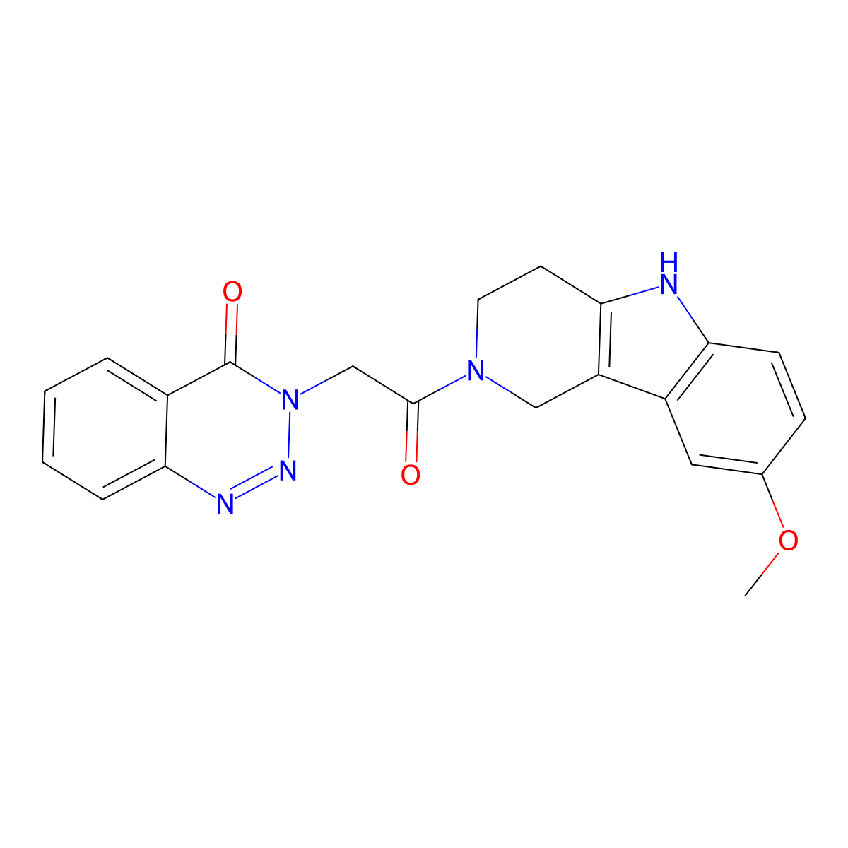 3-[2-(8-methoxy-1,3,4,5-tetrahydro-2H-pyrido[4,3-b]indol-2-yl)-2-oxoethyl]-1,2,3-benzotriazin-4(3H)-one molecular structure, CAS 1351702-10-7
