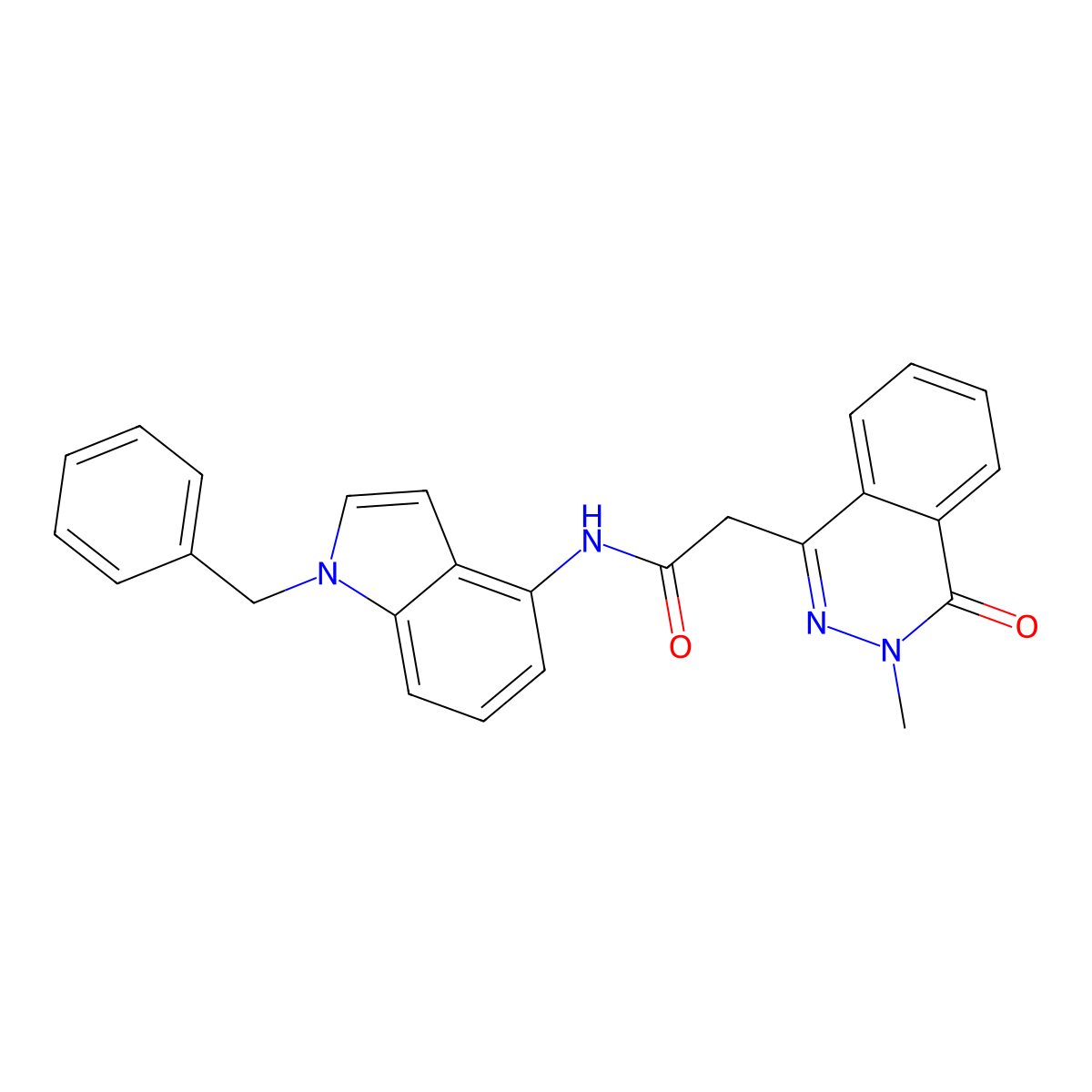 N-(1-benzyl-1H-indol-4-yl)-2-(3-methyl-4-oxo-3,4-dihydrophthalazin-1-yl)acetamide molecular structure, CAS 1351702-19-6