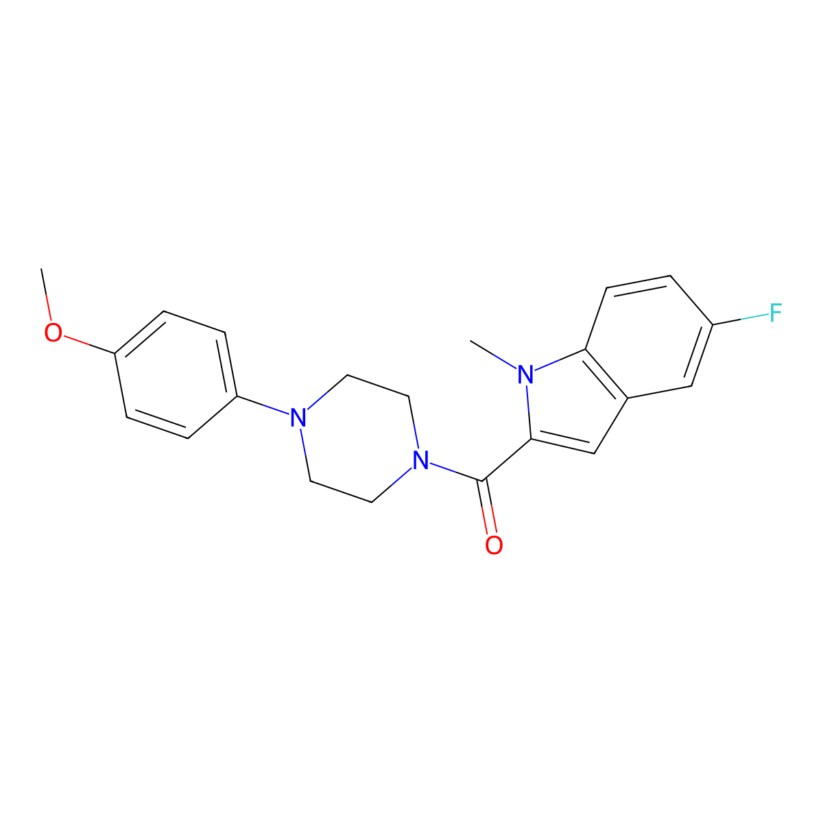 (5-fluoro-1-methyl-1H-indol-2-yl)[4-(4-methoxyphenyl)piperazin-1-yl]methanone molecular structure, CAS 1351702-28-7