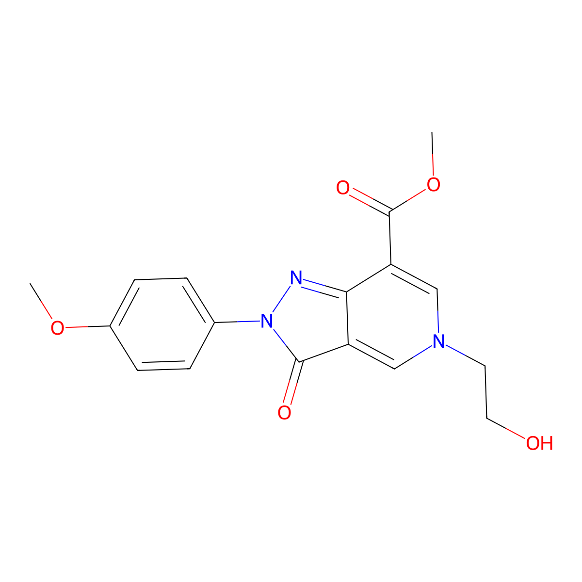 methyl 5-(2-hydroxyethyl)-2-(4-methoxyphenyl)-3-oxo-3,5-dihydro-2H-pyrazolo[4,3-c]pyridine-7-carboxylate molecular structure, CAS 1351702-41-4