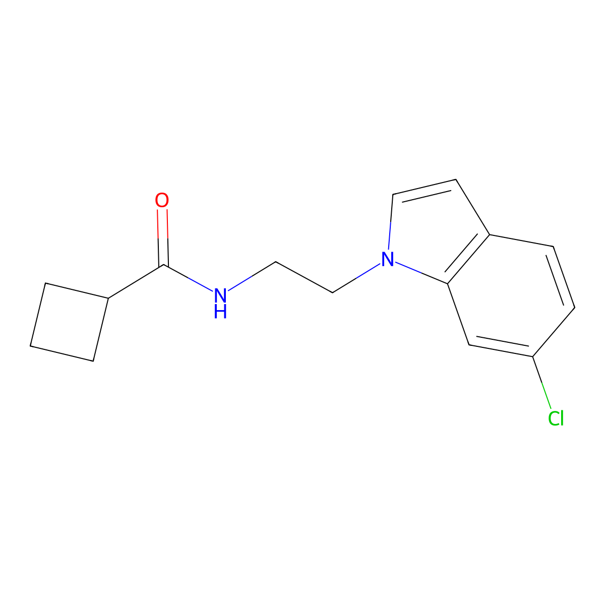 N-[2-(6-chloro-1H-indol-1-yl)ethyl]cyclobutanecarboxamide molecular structure, CAS 1351702-55-0