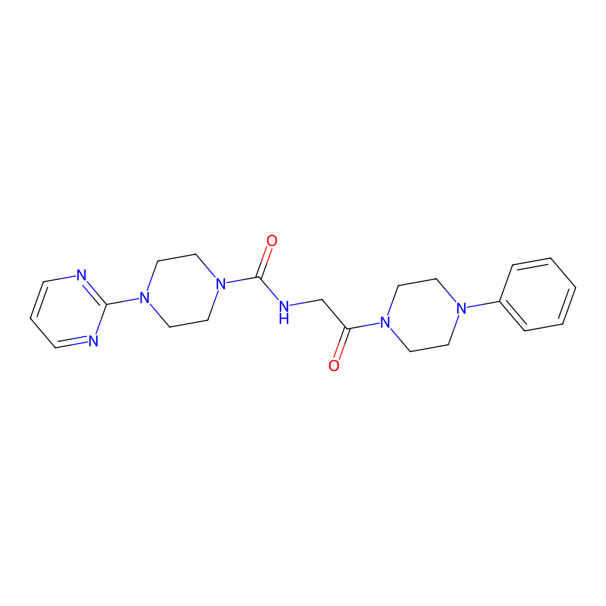 N-[2-oxo-2-(4-phenylpiperazin-1-yl)ethyl]-4-(pyrimidin-2-yl)piperazine-1-carboxamide molecular structure, CAS 1351702-59-4