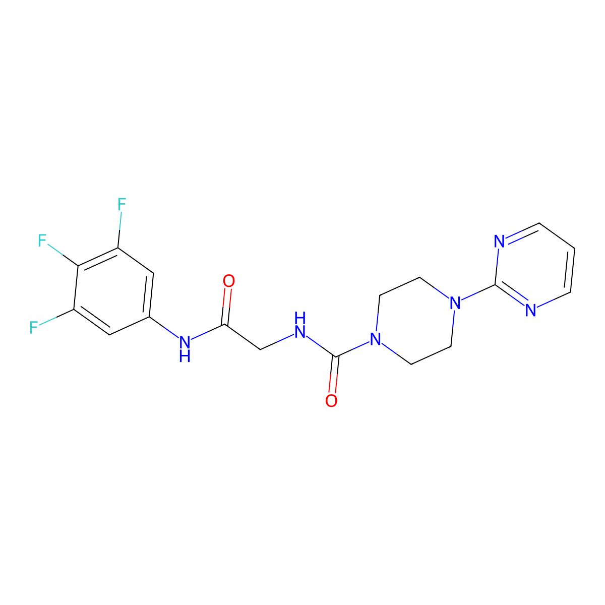 N-{2-oxo-2-[(3,4,5-trifluorophenyl)amino]ethyl}-4-(pyrimidin-2-yl)piperazine-1-carboxamide molecular structure, CAS 1351702-65-2