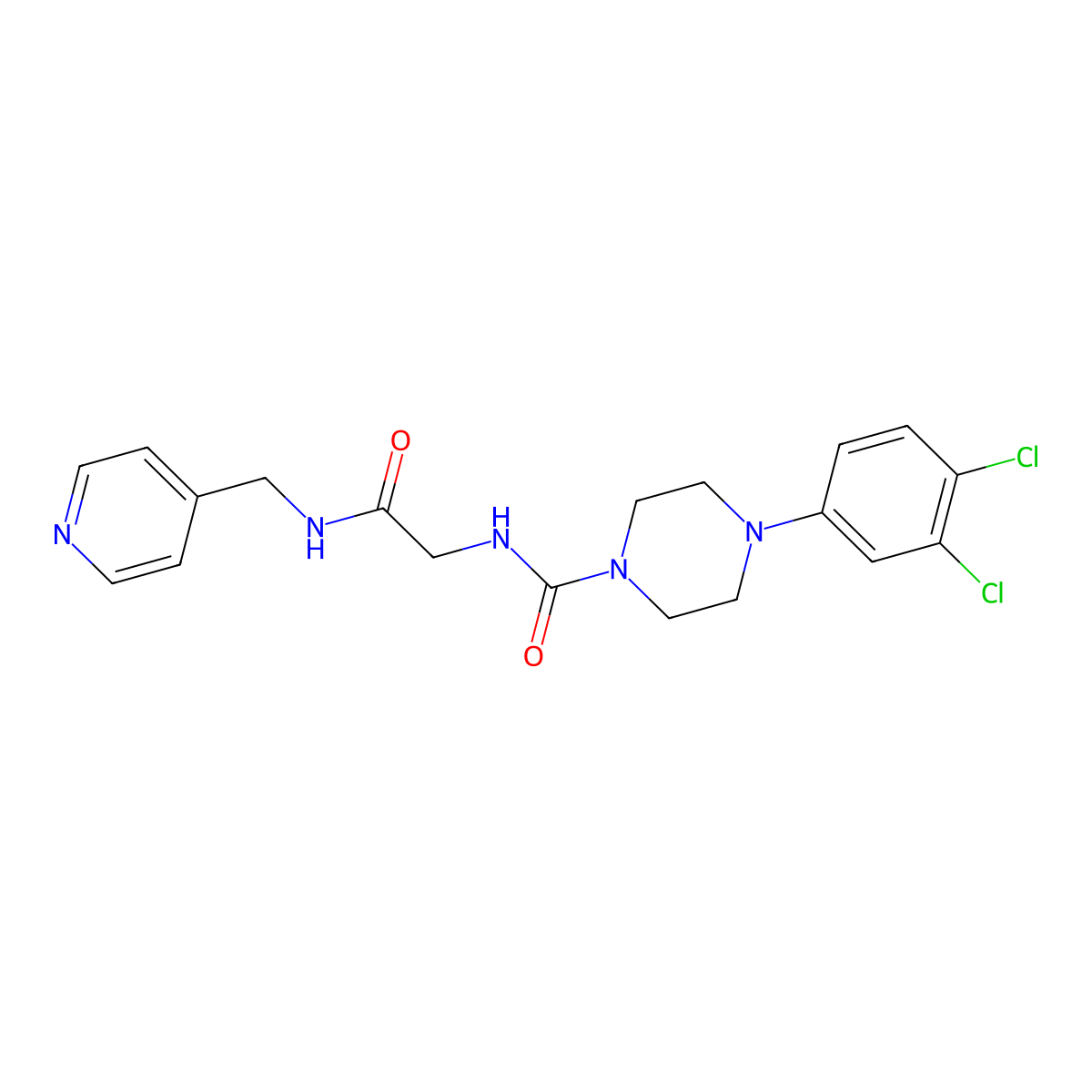 4-(3,4-dichlorophenyl)-N-{2-oxo-2-[(pyridin-4-ylmethyl)amino]ethyl}piperazine-1-carboxamide molecular structure, CAS 1351702-68-5